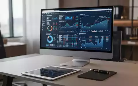 Moderner Büroarbeitsplatz eines Steuerberaters mit digitaler Software auf einem Monitor. - Foto: über boerse-global.de