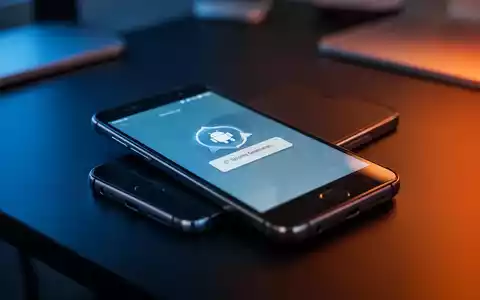 Ein älteres Android-Smartphone auf einem dunklen Schreibtisch, das das Ende des Software-Supports für ältere Geräte symbolisiert. - Foto: über boerse-global.de