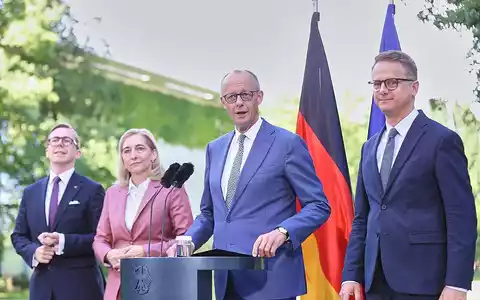 Amthor, Warken, Merz und Linnemann am 24.07.2026 - Foto: via dts Nachrichtenagentur