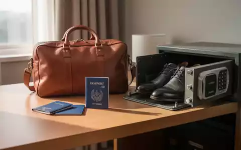 Minimalistisches Reisegepäck und ein einzelner Schuh im Hotelsafe als Sicherheits-Hack. - Foto: über boerse-global.de