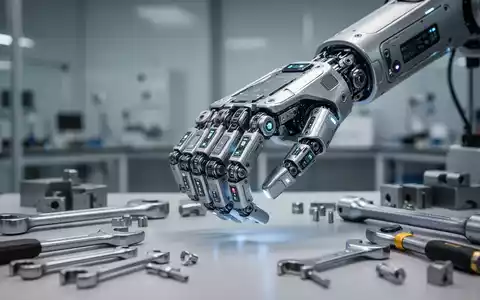 Ein präziser Roboterarm mit Greifwerkzeug in einer modernen Laborumgebung, der komplexe physikalische Aufgaben ausführt. - Foto: über boerse-global.de