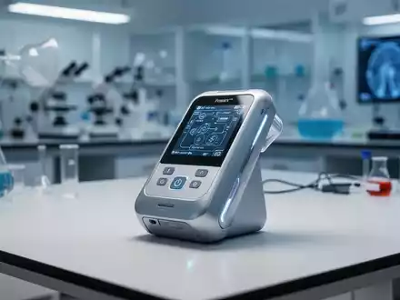 Ein moderner, tragbarer Atemsensor auf einem Labortisch zur Messung von Stoffwechselwerten. - Foto: über boerse-global.de