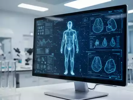 Digitale Visualisierung einer menschlichen Silhouette in einem medizinischen Forschungslabor zur Analyse gesundheitlicher Risiken. - Foto: über boerse-global.de