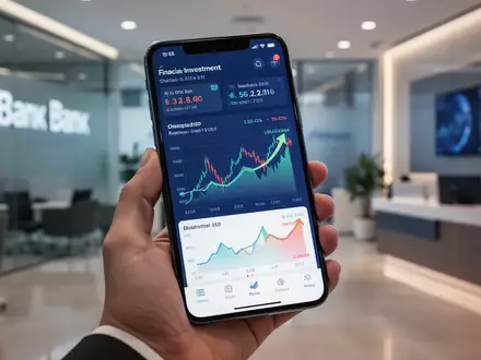Ein Smartphone in einer Hand zeigt eine moderne Finanz-App mit Börsengrafiken und Wertpapierübersichten. - Foto: über boerse-global.de