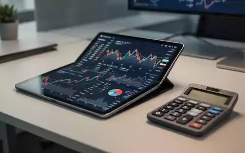 Ein Schreibtisch mit Taschenrechner und Tablet, das Finanzdaten anzeigt, zur Visualisierung steuerlicher Themen. - Foto: über boerse-global.de
