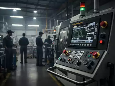 Moderne Industriehalle mit verschwommenen Silhouetten von Arbeitern vor einer hochtechnisierten Produktionsanlage. - Foto: über boerse-global.de