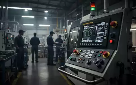 Moderne Industriehalle mit verschwommenen Silhouetten von Arbeitern vor einer hochtechnisierten Produktionsanlage. - Foto: über boerse-global.de
