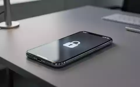 Ein modernes Smartphone auf einem Schreibtisch mit einem digitalen Vorhängeschloss-Symbol als Symbol für Gerätesperren. - Foto: über boerse-global.de