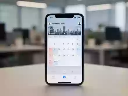 Moderner Smartphone-Bildschirm mit digitaler Kalenderoberfläche in professionellem Büro. - Foto: über boerse-global.de