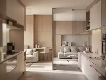 Ein minimalistisch eingerichteter Wohnraum mit modernem Design, der effiziente Flächennutzung und einen reduzierten Lebensstil veranschaulicht. - Foto: über boerse-global.de