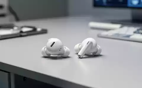 Nahaufnahme moderner weißer kabelloser Ohrhörer auf sauberer Oberfläche, die gesundheitsorientierte Audiotechnologie repräsentiert. - Foto: über boerse-global.de