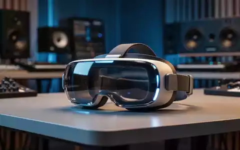 Ein elegantes VR-Headset auf einem Schreibtisch mit sanfter Umgebungsbeleuchtung in einem professionellen Studio. - Foto: über boerse-global.de