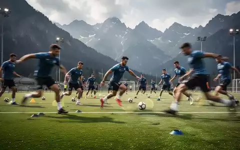 Fußballspieler beim intensiven Training vor einer Bergkulisse im Zillertal. - Foto: über boerse-global.de