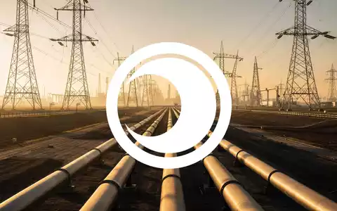 Moderne industrielle Energieinfrastruktur und Hochspannungsmasten in einer weiten Landschaft bei Sonnenuntergang. - Foto: über boerse-global.de