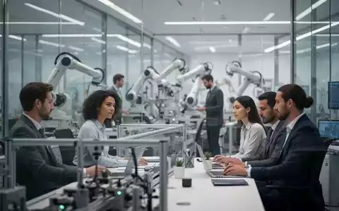 Professionelles Team in einem modernen Büro vor dem Hintergrund einer automatisierten Industrieanlage. - Foto: über boerse-global.de