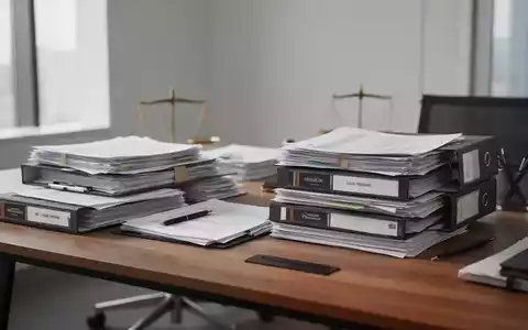 Stapel von Rechtsdokumenten auf einem Schreibtisch in einem modernen Büro vor unscharfem Hintergrund. - Foto: über boerse-global.de