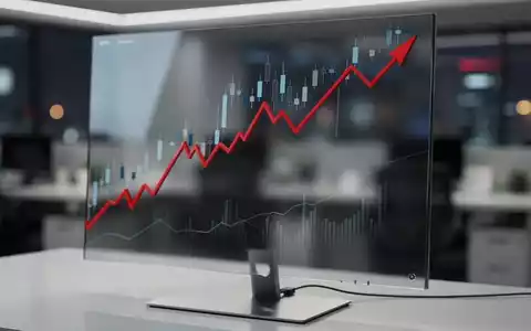 Digitaler Aktienchart mit einem abfallenden Trendverlauf auf einem Monitor vor verschwommenem Bürohintergrund. - Foto: über boerse-global.de