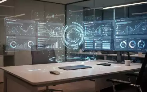 Moderner Büroarbeitsplatz mit digitaler Schnittstelle für autonome KI-Agenten zur Verwaltung komplexer Geschäftsaufgaben. - Foto: über boerse-global.de