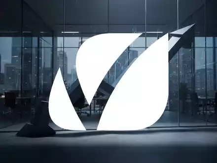 Abstrakte Darstellung eines negativen Börsentrends mit fallenden geometrischen Formen in kühler, professioneller Beleuchtung - Foto: über boerse-global.de
