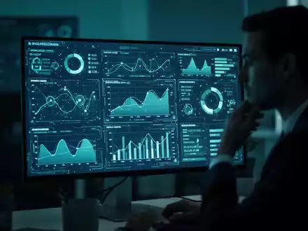 Ein beleuchteter Computerbildschirm mit Cybersicherheits-Daten in einem modernen Büro als Symbol für Phishing-Schulungen. - Foto: über boerse-global.de