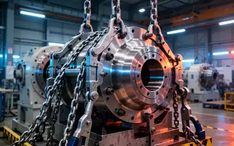 Industrielle Fertigungshalle mit fachgerecht gesicherten Maschinenteilen zur Unfallprävention. - Foto: über boerse-global.de