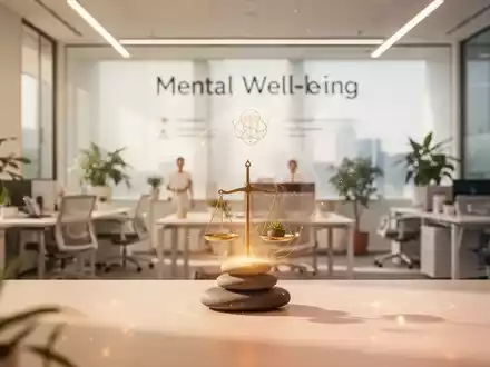 Moderne, helle Büroumgebung als Symbol für mentale Gesundheit und betriebliche Gesundheitsprävention. - Foto: über boerse-global.de