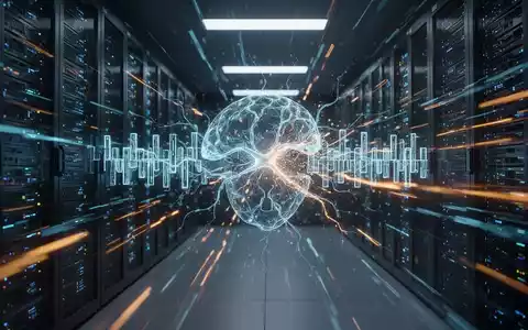 Abstrakte Darstellung eines digitalen Sicherheitsbruchs in einem Serverraum mit leuchtenden Netzwerkgrafiken. - Foto: über boerse-global.de