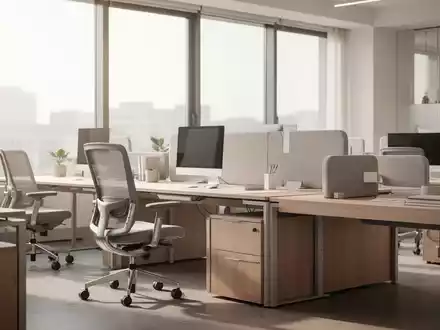 Modernes, nachhaltiges Büro-Interieur mit hochwertigen Möbeln in einer hellen, professionellen Arbeitsumgebung. - Foto: über boerse-global.de