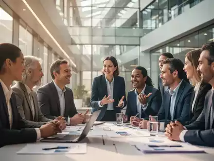 Geschäftspersonen bei einem Workshop, die sich in einer wertschätzenden und professionellen Atmosphäre austauschen. - Foto: über boerse-global.de