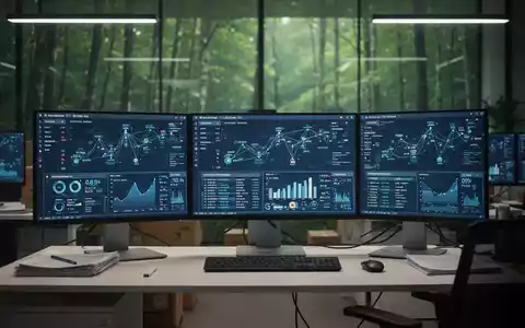 Moderne Büroarbeitsplätze mit digitalen Lieferketten-Analysen und einem unscharfen Wald im Hintergrund. - Foto: über boerse-global.de