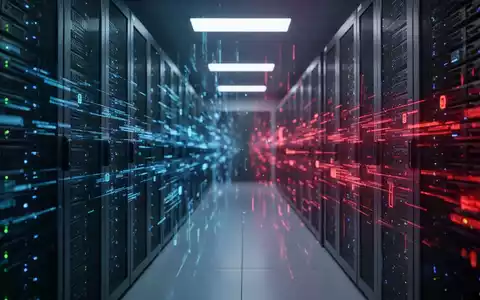 Abstrakte Darstellung digitaler Datensicherheit und Cybersicherheitsbedrohungen in einer Serverraumumgebung. - Foto: über boerse-global.de