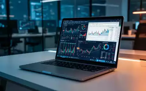 Ein moderner Laptop zeigt komplexe Finanzdaten und Excel-Tabellen in einem professionellen Büro-Setting. - Foto: über boerse-global.de