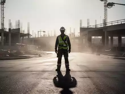 Bauarbeiter an einem heißen Sommertag auf einer Baustelle mit sichtbarem Hitzeflimmern in der Luft. - Foto: über boerse-global.de