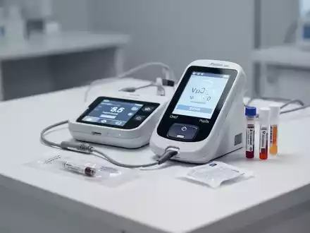 Modernes medizinisches Diagnosegerät zur Überwachung von Blutlipidwerten auf einem Labortisch. - Foto: über boerse-global.de