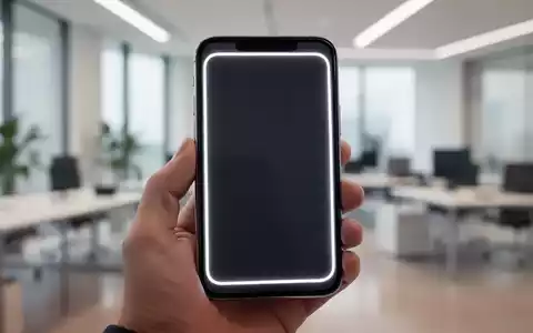 Modernes iPhone mit leuchtender KI-Oberflächenumrandung auf dem Bildschirm in professionellem Büro. - Foto: über boerse-global.de