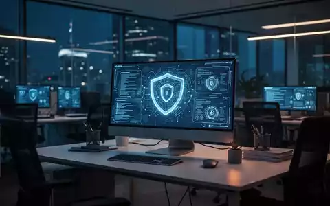 Modernes Büro mit digitaler Sicherheitsumgebung zur Veranschaulichung von Compliance und Cybersicherheit. - Foto: über boerse-global.de