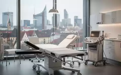 Moderner Behandlungsraum in einer orthopädischen Klinik mit medizinischen Geräten vor einem hellen, professionellen Hintergrund. - Foto: über boerse-global.de