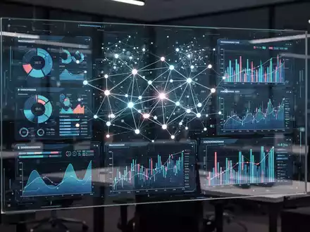 Digitale Datenvisualisierung und KI-gestützte Analyse von Finanzströmen auf einem modernen Bildschirm. - Foto: über boerse-global.de
