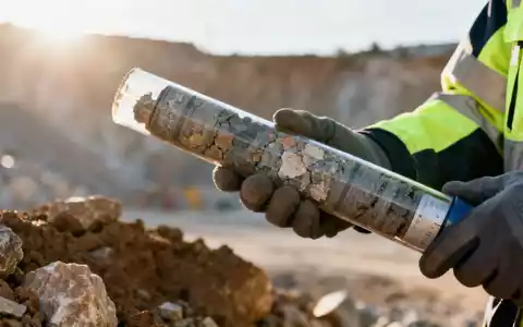 Geologe untersucht eine Gesteinsprobe in einem modernen Mineralien-Explorationsgebiet. - Foto: über boerse-global.de