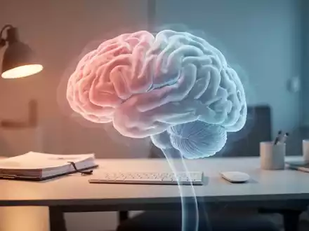 Abstrakte Darstellung mentaler Gesundheit durch eine Kombination aus modernem Arbeitsplatz und neurologischen Strukturen. - Foto: über boerse-global.de