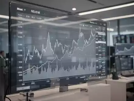 Digitale Finanzmarktanzeige mit neutralen Kursverläufen vor einer Fed-Entscheidung - Foto: über boerse-global.de