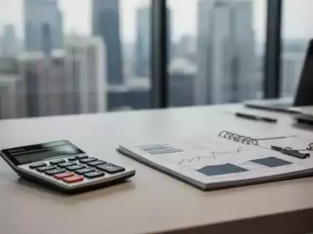 Ein moderner Schreibtisch mit Taschenrechner und Notizbuch als Symbol für die finanzielle Kalkulation bei Teilzeit. - Foto: über boerse-global.de