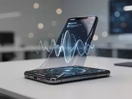 Modernes Smartphone mit KI-Sprachoberfläche in professionellem Büro. - Foto: über boerse-global.de