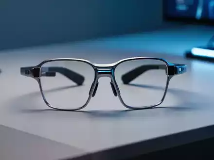 Moderne Smart Glasses auf einem Schreibtisch, die die Integration von KI in Wearable-Technologie darstellen. - Foto: über boerse-global.de