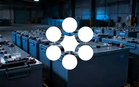 Industrielle Batterietechnologie in einer düsteren, minimalistischen Lagerhalle als Symbol für einen Marktabschwung. - Foto: über boerse-global.de