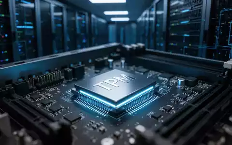 Nahaufnahme eines TPM-Sicherheitschips auf einer Server-Hauptplatine in einem modernen Rechenzentrum. - Foto: über boerse-global.de