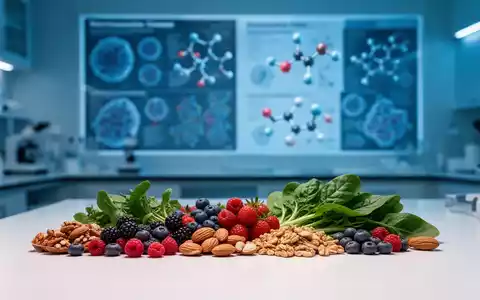 Frische Lebensmittel wie Beeren und Nüsse auf einem medizinischen Labortisch als Symbol für antientzündliche Ernährung. - Foto: über boerse-global.de