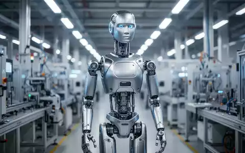 Moderner humanoider Roboter in einer Hightech-Fertigungsanlage. - Foto: über boerse-global.de