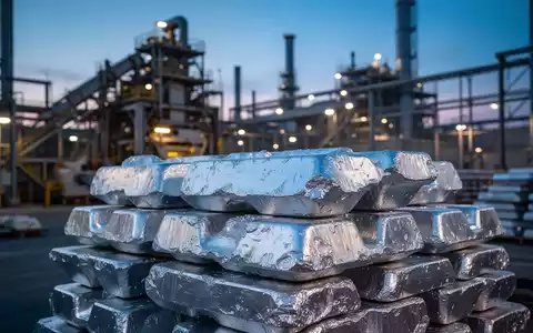 Stapel aus Aluminiumbarren in einer modernen Industriehalle bei Dämmerung. - Foto: über boerse-global.de
