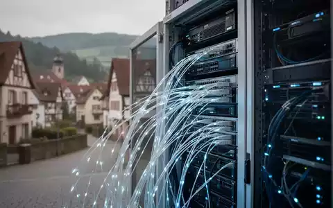 Moderne Glasfaser-Netzinfrastruktur und Datenkabel in einer sächsischen Stadt zur Visualisierung des Breitbandausbaus. - Foto: über boerse-global.de